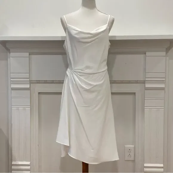 Aidan Mattox 10 Off White Party Cocktail Dress Y2K Style Slipdress Minimalist